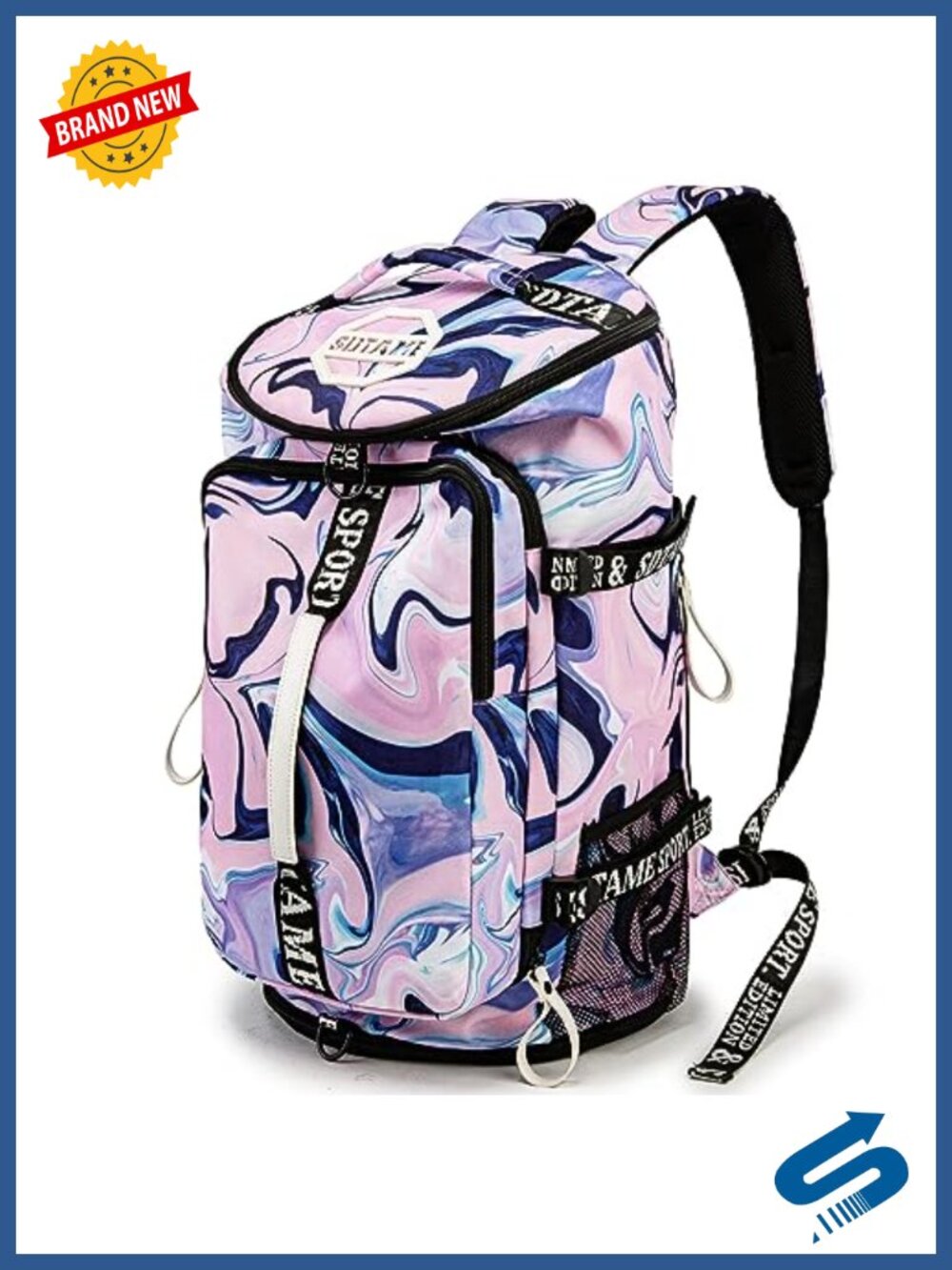 Waterproof Gym Duffle Bag Backpack 4-Way with Shoe Compartment Travel Laptop